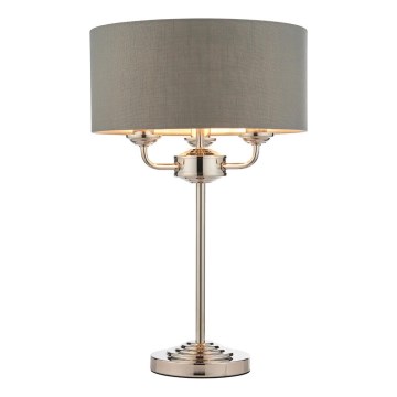 Endon 99149 - Lampe de table HIGHCLERE 3xE14/18W/230V gris/chrome brillant d. 32 cm