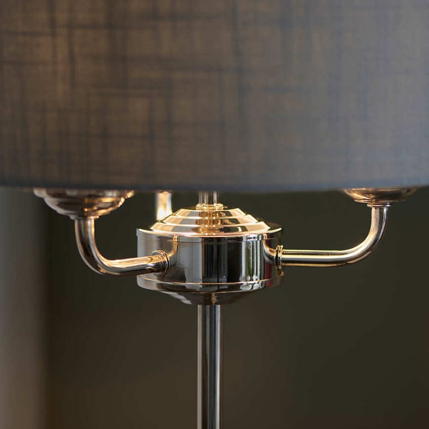 Endon 99149 - Lampe de table HIGHCLERE 3xE14/18W/230V gris/chrome brillant d. 32 cm