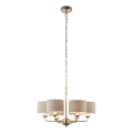 Endon 99151 - Kroonluchter met ketting HIGHCLERE 6xE14/28W/230V grijs/mat chroom Ø 53 cm