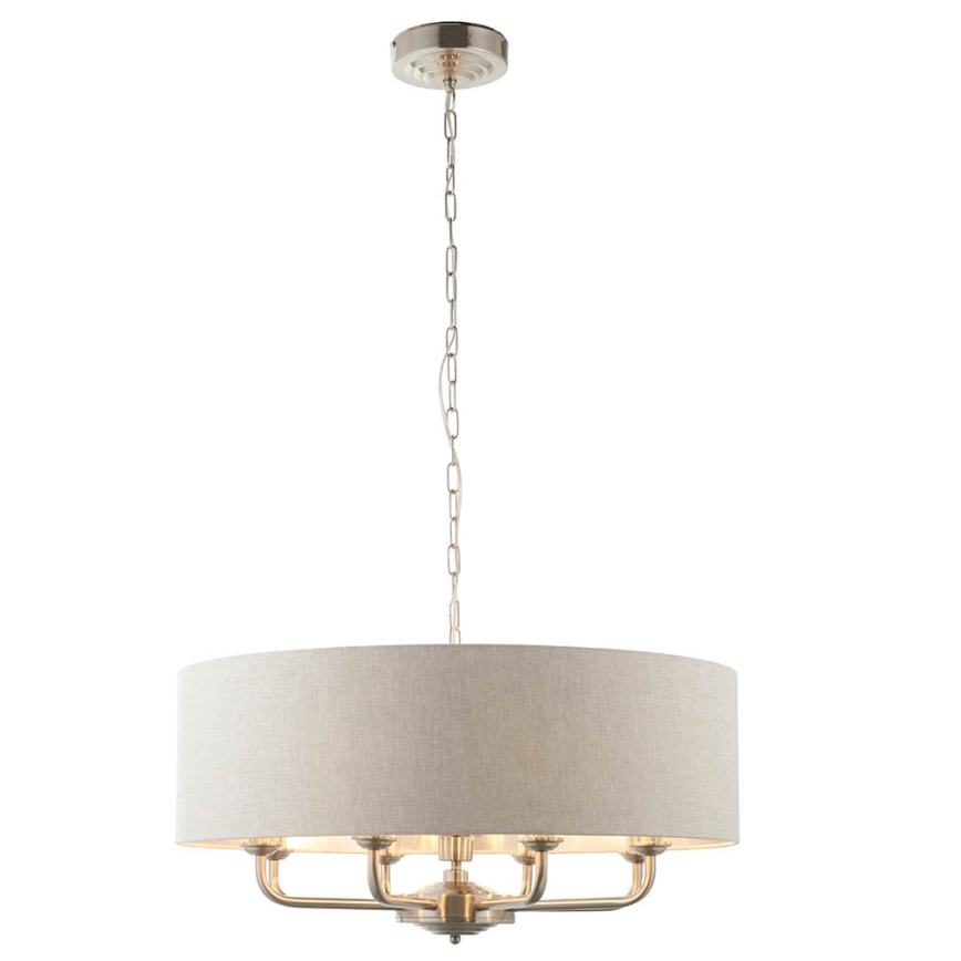Endon 99152 - Hanglamp aan een ketting HIGHCLERE 8xE14/40W/230V grijs/mat chroom diameter 70 cm