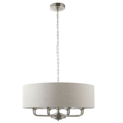 Endon 99152 - Hanglamp aan een ketting HIGHCLERE 8xE14/40W/230V grijs/mat chroom diameter 70 cm