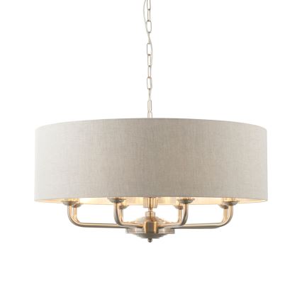 Endon 99152 - Hanglamp aan een ketting HIGHCLERE 8xE14/40W/230V grijs/mat chroom diameter 70 cm