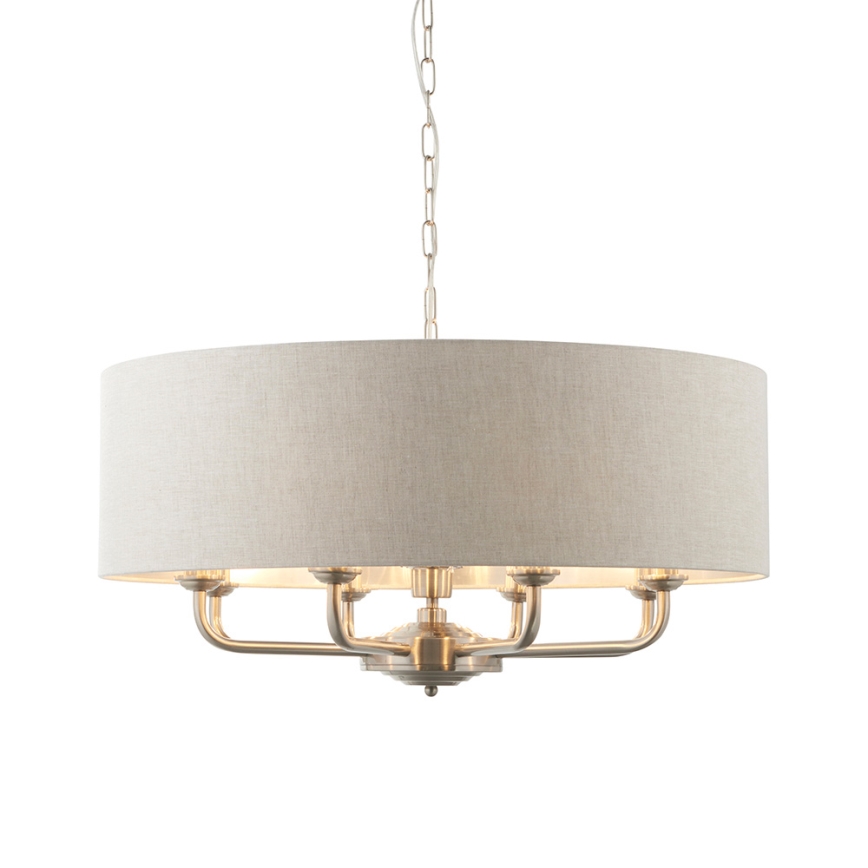 Endon 99152 - Hanglamp aan een ketting HIGHCLERE 8xE14/40W/230V grijs/mat chroom diameter 70 cm