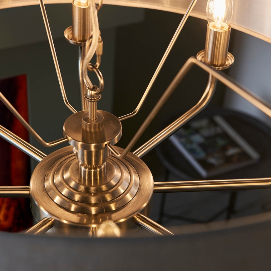 Endon 99152 - Hanglamp aan een ketting HIGHCLERE 8xE14/40W/230V grijs/mat chroom diameter 70 cm