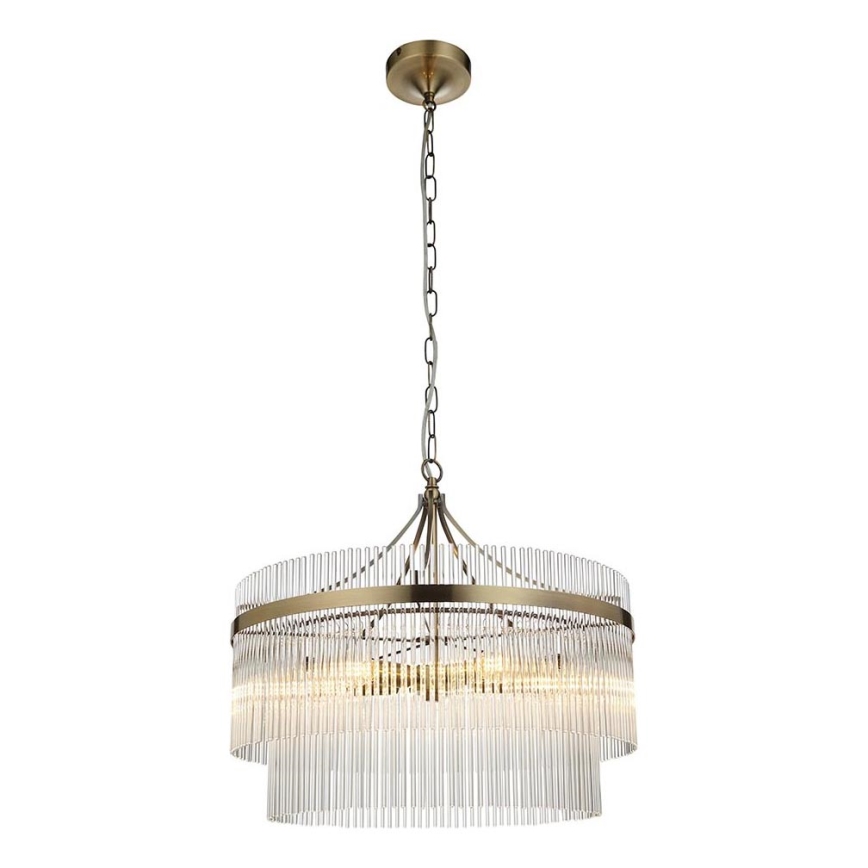 Endon 99166 - Lustre sur chaîne MARIETTA 5xE14/7W/230V laiton/transparent