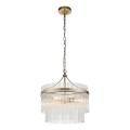 Endon 99167 - Hanglamp aan een ketting MARIETTA 3xE14/7W/230V messing/doorzichtig