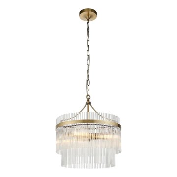 Endon 99167 - Suspension chaîne MARIETTA 3xE14/7W/230V laiton/transparent