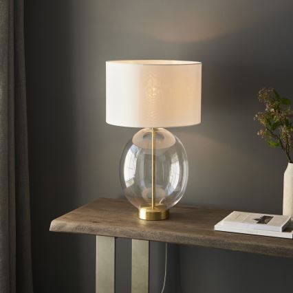 Endon 99292 - Dimbare tafellamp KELDA 1xE27/10W/230V crème/goud