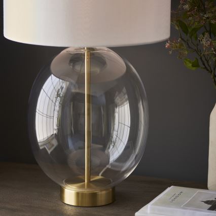 Endon 99292 - Dimbare tafellamp KELDA 1xE27/10W/230V crème/goud