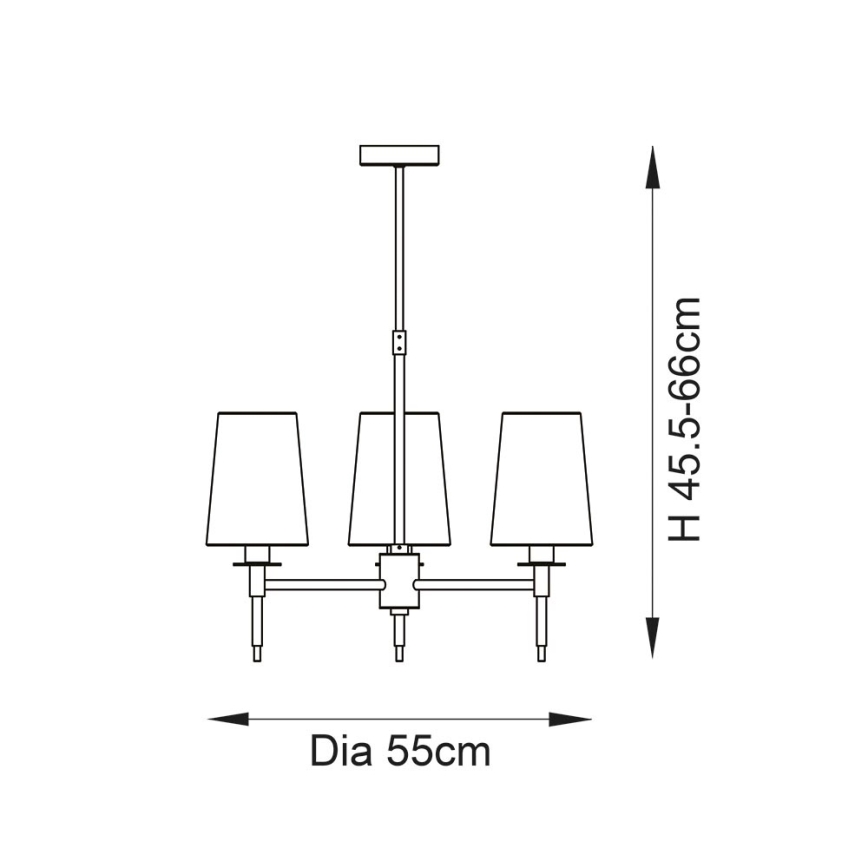 Endon 99455 - Suspension à tige 3xE14/6W/230V chromé brillant/blanc