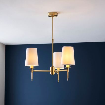 Endon 99456 - Lustre à tige 3xE14/6W/230V doré/blanc