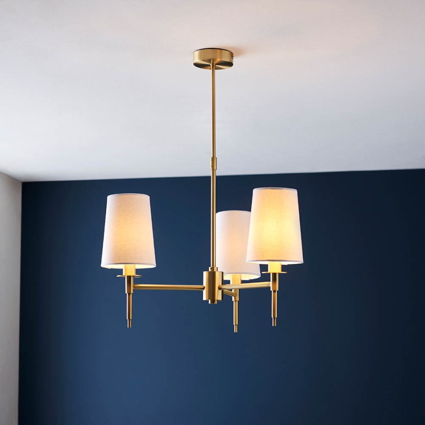 Endon 99456 - Lustre à tige 3xE14/6W/230V doré/blanc