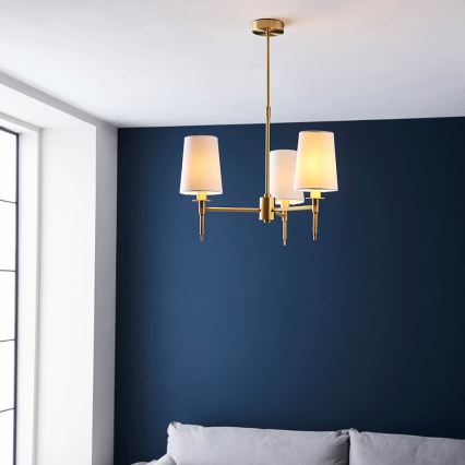 Endon 99456 - Lustre à tige 3xE14/6W/230V doré/blanc