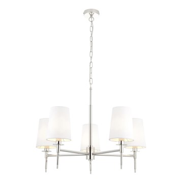Endon 99457 - Kroonluchter met ketting 5xE14/6W/230V glanzend chroom/wit
