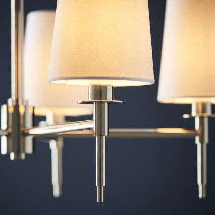Endon 99457 - Kroonluchter met ketting 5xE14/6W/230V glanzend chroom/wit