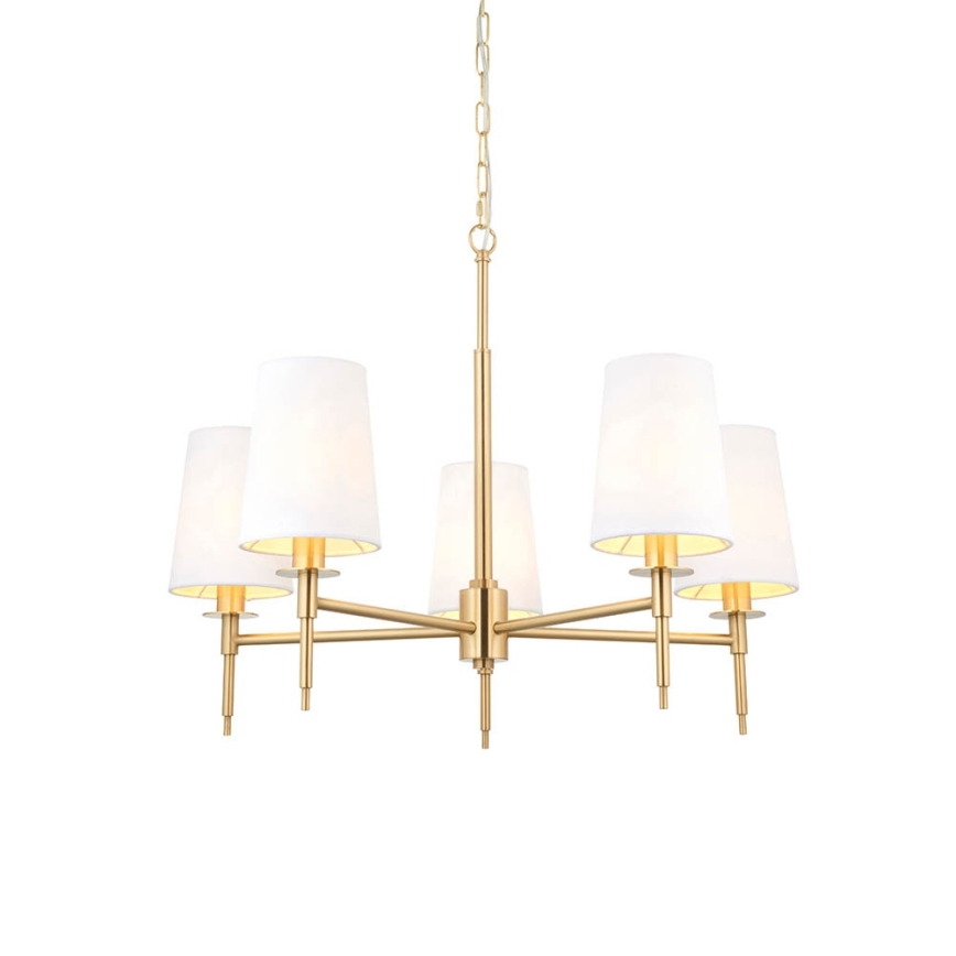 Endon 99458 - Kroonluchter aan ketting 5xE14/6W/230V goud/wit