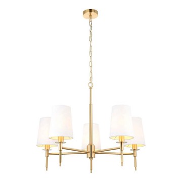 Endon 99458 - Lustre suspendu à chaîne 5xE14/6W/230V doré/blanc