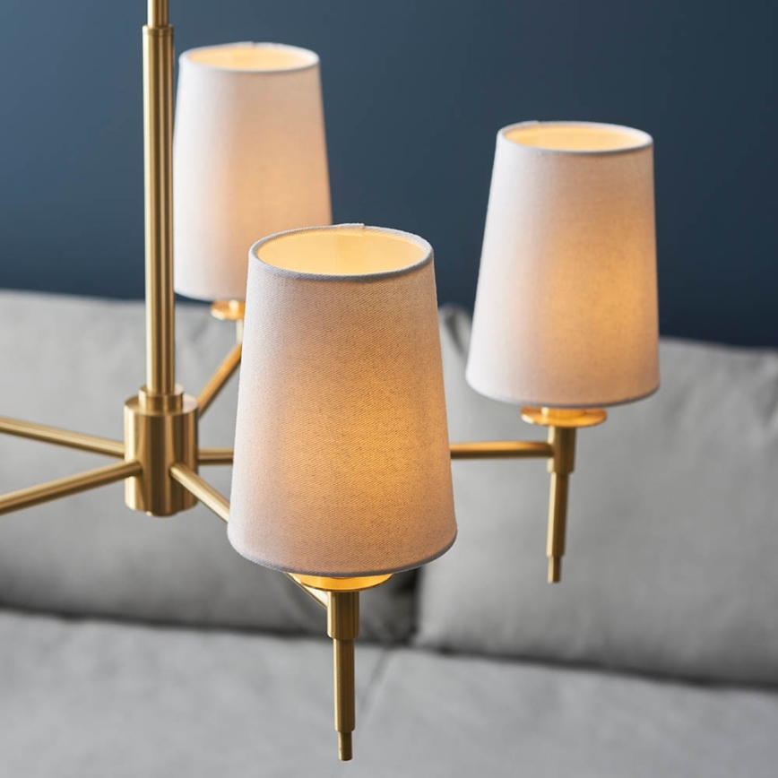 Endon 99458 - Lustre suspendu à chaîne 5xE14/6W/230V doré/blanc