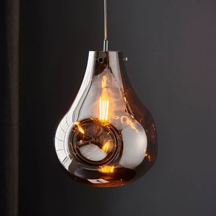 Endon 99788 - Hanglamp met kabel EUROPA 1xE27/10W/230V rookzwart