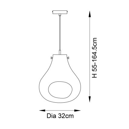 Endon 99788 - Suspension sur câble EUROPA 1xE27/10W/230V noire fumée
