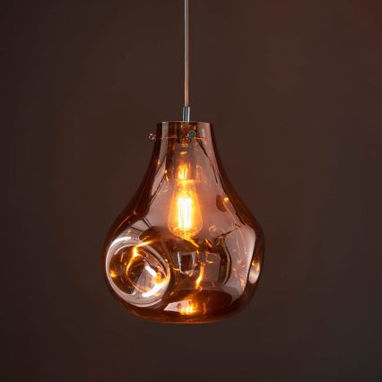 Endon 99790 - Hanglamp aan kabel EUROPA 1xE27/10W/230V rookbruin