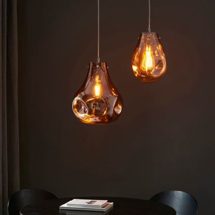 Endon 99790 - Hanglamp aan kabel EUROPA 1xE27/10W/230V rookbruin