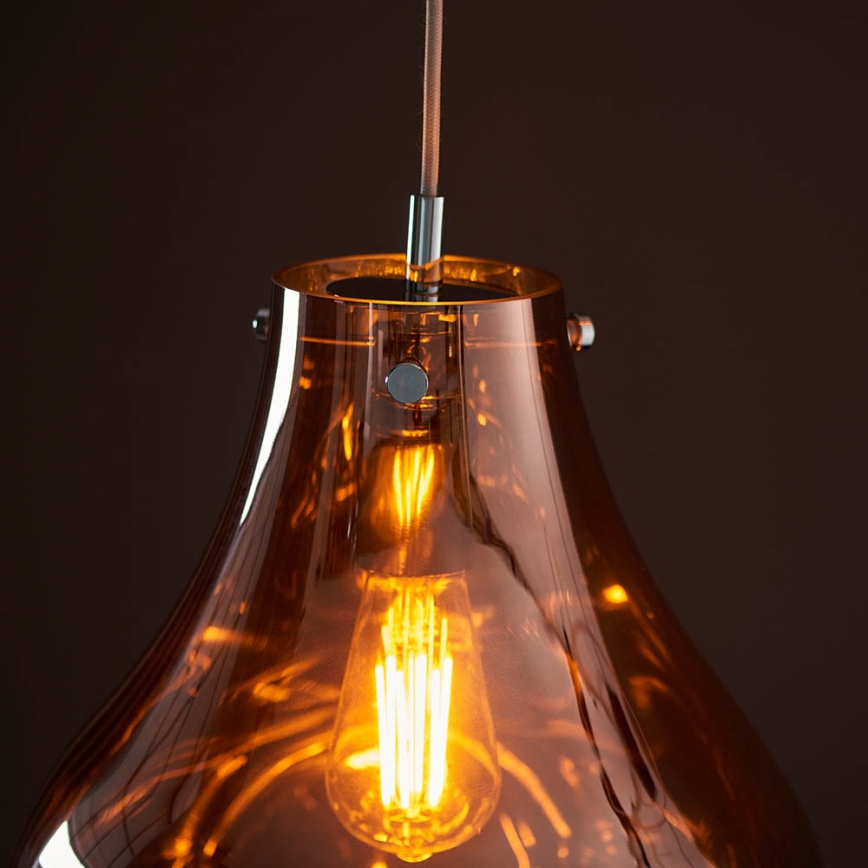 Endon 99790 - Hanglamp aan kabel EUROPA 1xE27/10W/230V rookbruin