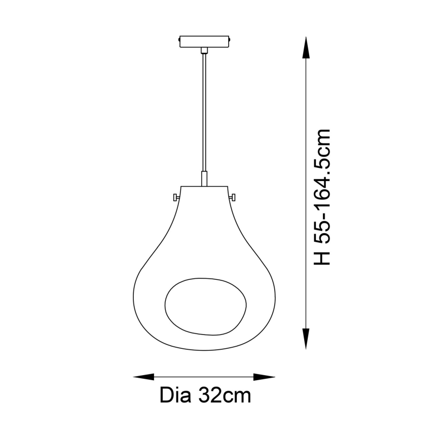 Endon 99790 - Hanglamp aan kabel EUROPA 1xE27/10W/230V rookbruin