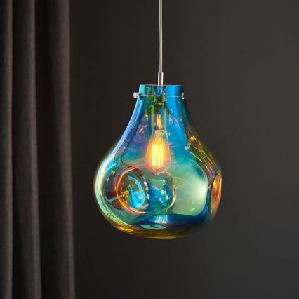 Endon 99791 - Hanglamp aan een koord EUROPA 1xE27/10W/230V blauw