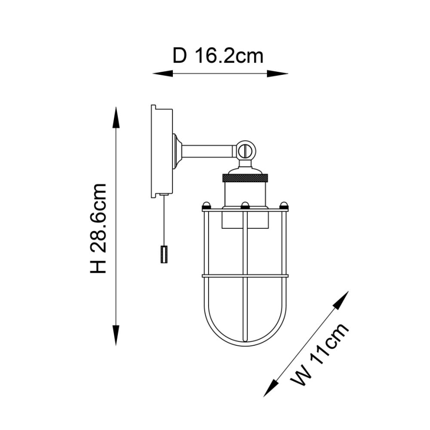 Endon 99952 - Badkamer wandlamp CREW 1xE27/6W/230V IP44 messing
