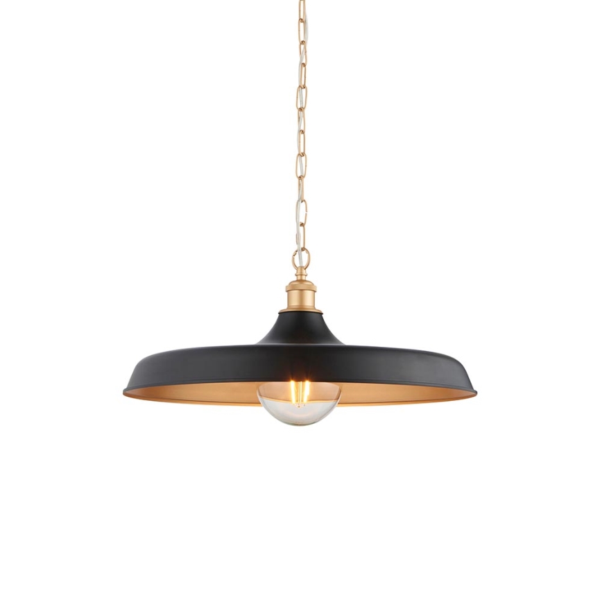 Endon 99998 - Hanglamp aan ketting SABIAN 1xE27/10W/230V zwart/goud