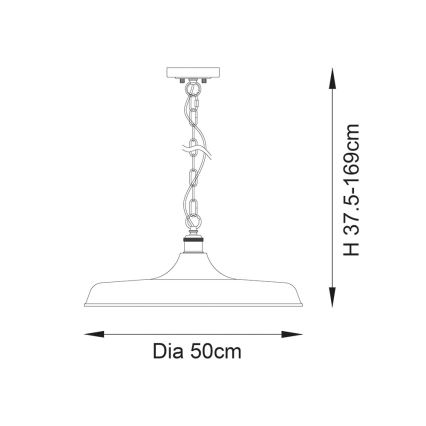 Endon 99998 - Hanglamp aan ketting SABIAN 1xE27/10W/230V zwart/goud