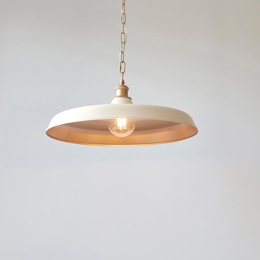 Endon 99999 - Kroonluchter met ketting SABIAN 1xE27/10W/230V crème/goud