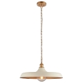 Endon 99999 - Lustre suspendu avec chaîne SABIAN 1xE27/10W/230V crème/doré