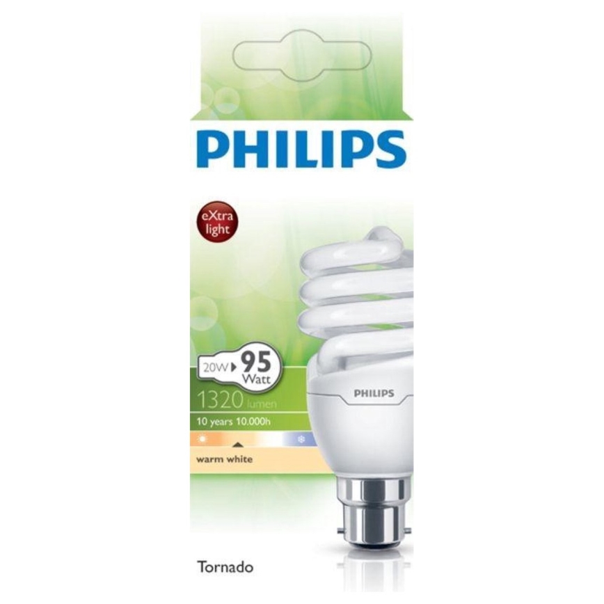 Energiebesparende lamp Philips TORNADO B22/20W/230V 2700K