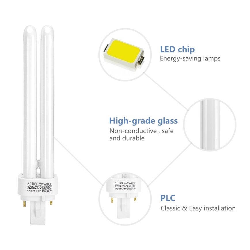 Energiezuinige spaarlamp G24d-3/26W/230V 6500K