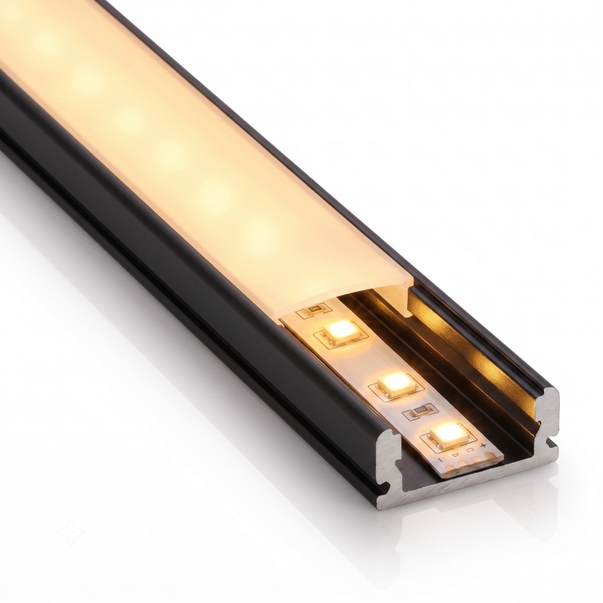 KIT 1x ruban LED MYLIVING LIGHTSTRIP LED/22W/230V 5 m + 5x profil encastrable 1 m noir/blanc