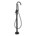 Ensemble baignoire îlot avec mitigeur, 116 cm, noir
