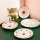 Ensemble de 24 pièces, blanc/rouge/vert, en porcelaine