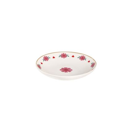 Ensemble de 24 pièces, blanc/rouge/vert, en porcelaine