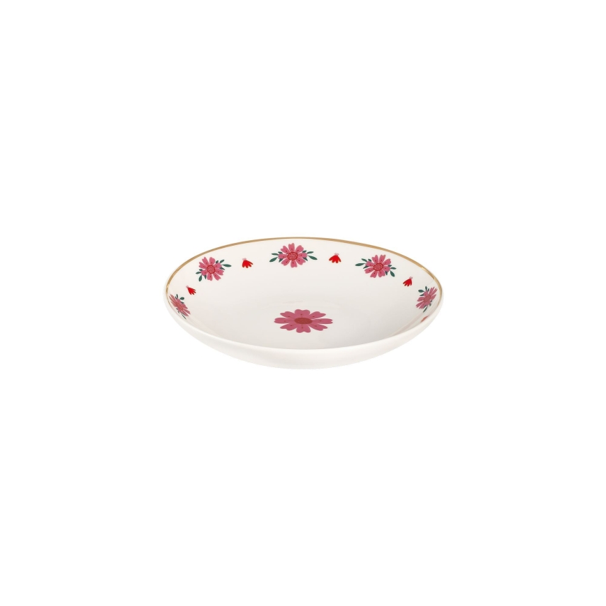 Ensemble de 24 pièces, blanc/rouge/vert, en porcelaine