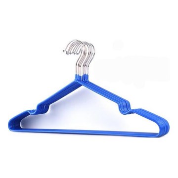 ENSEMBLE de 6 cintres 19,5x41 cm métal/bleu