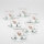 Ensemble de 6 tasses en verre transparentes avec soucoupes, bouquet n° 4
