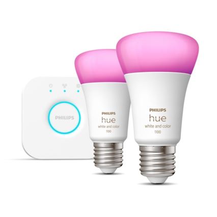 Ensemble de base Philips Hue WHITE AND COLOR AMBIANCE 2xE27/9W/230V 2000-6500K + appareil d