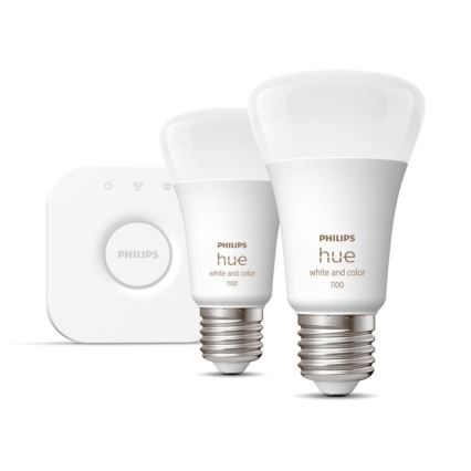 Ensemble de base Philips Hue WHITE AND COLOR AMBIANCE 2xE27/9W/230V 2000-6500K + appareil d