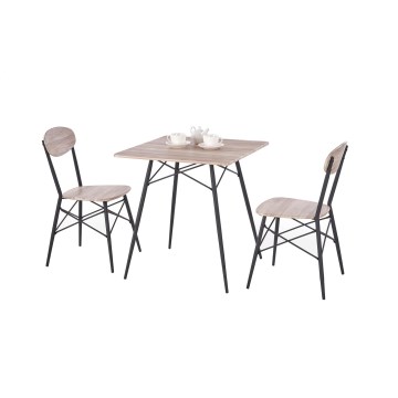 Ensemble de salle à manger KABIR 70x70 cm chêne/noir