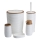 Ensemble de salle de bain CAROL 5 pce blanc/marron