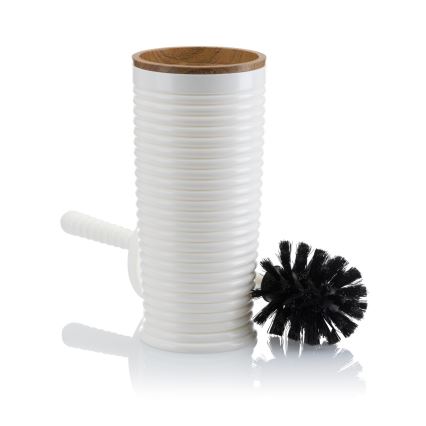 Ensemble de salle de bain CAROL 5 pce blanc/marron
