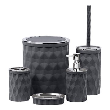 Ensemble de salle de bain DIAMOND 5 pce anthracite/chrome brillant