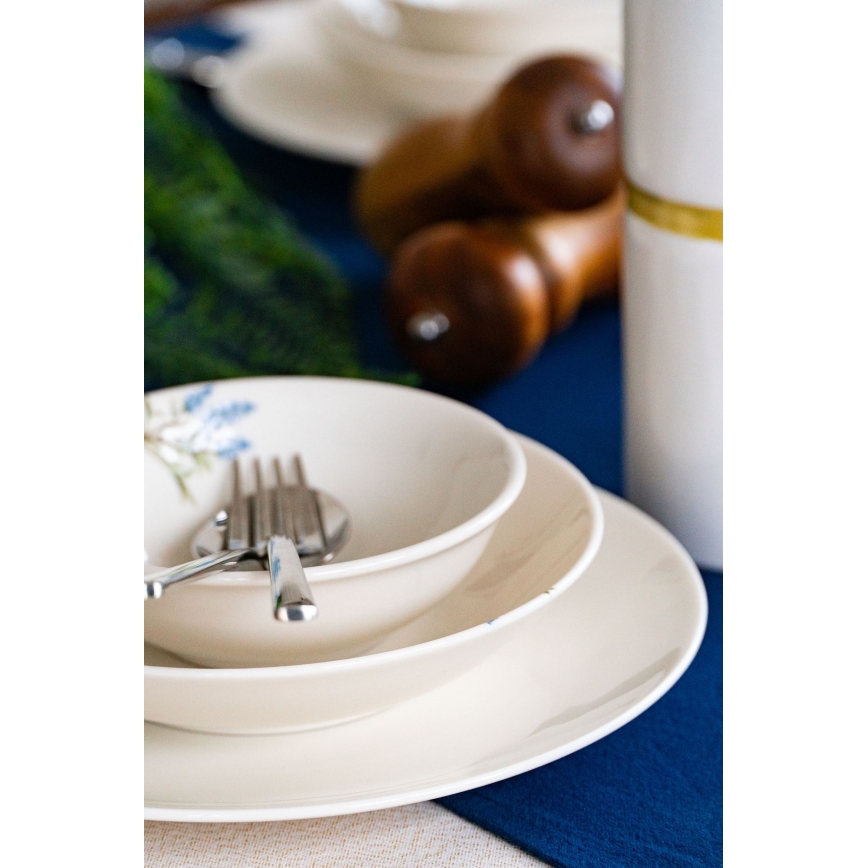 Ensemble de table 18 pièces en porcelaine, blanc/bleu/vert
